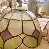 Green "Harlequin" mother-of-pearl earring