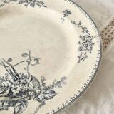 Grande assiette creuse plat de service ancien terre de fer Petrus Regout Meibloem