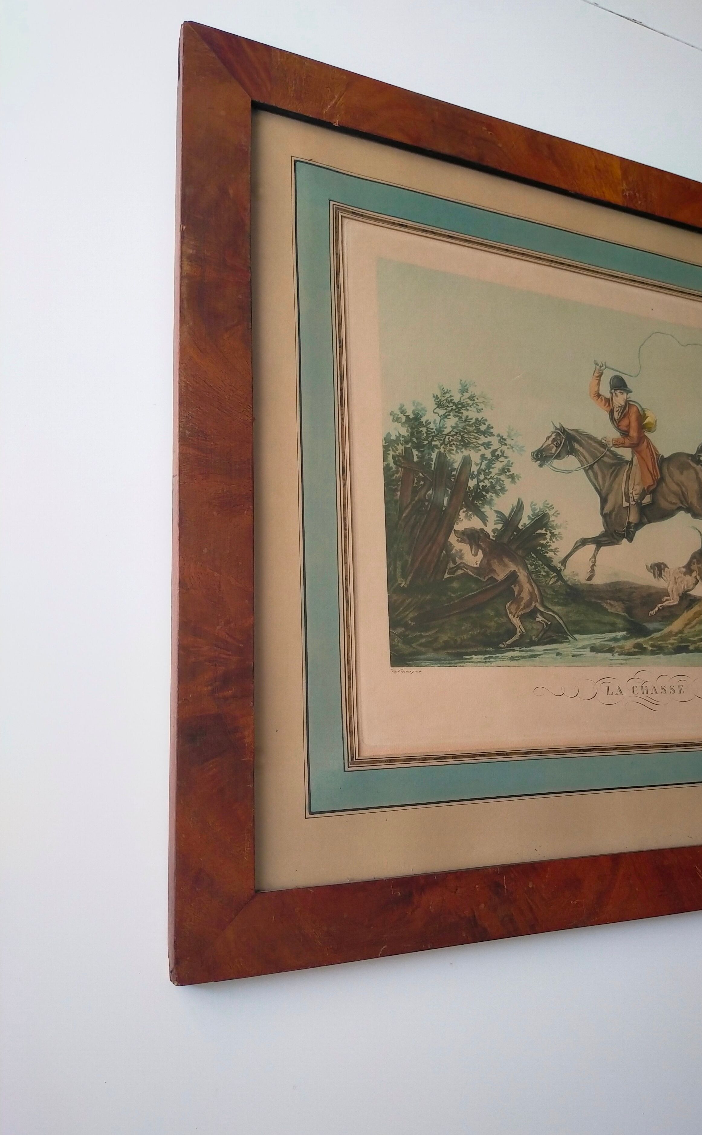 Table engraving carle vernet (1758-1836) the hunt engraved by debucourt