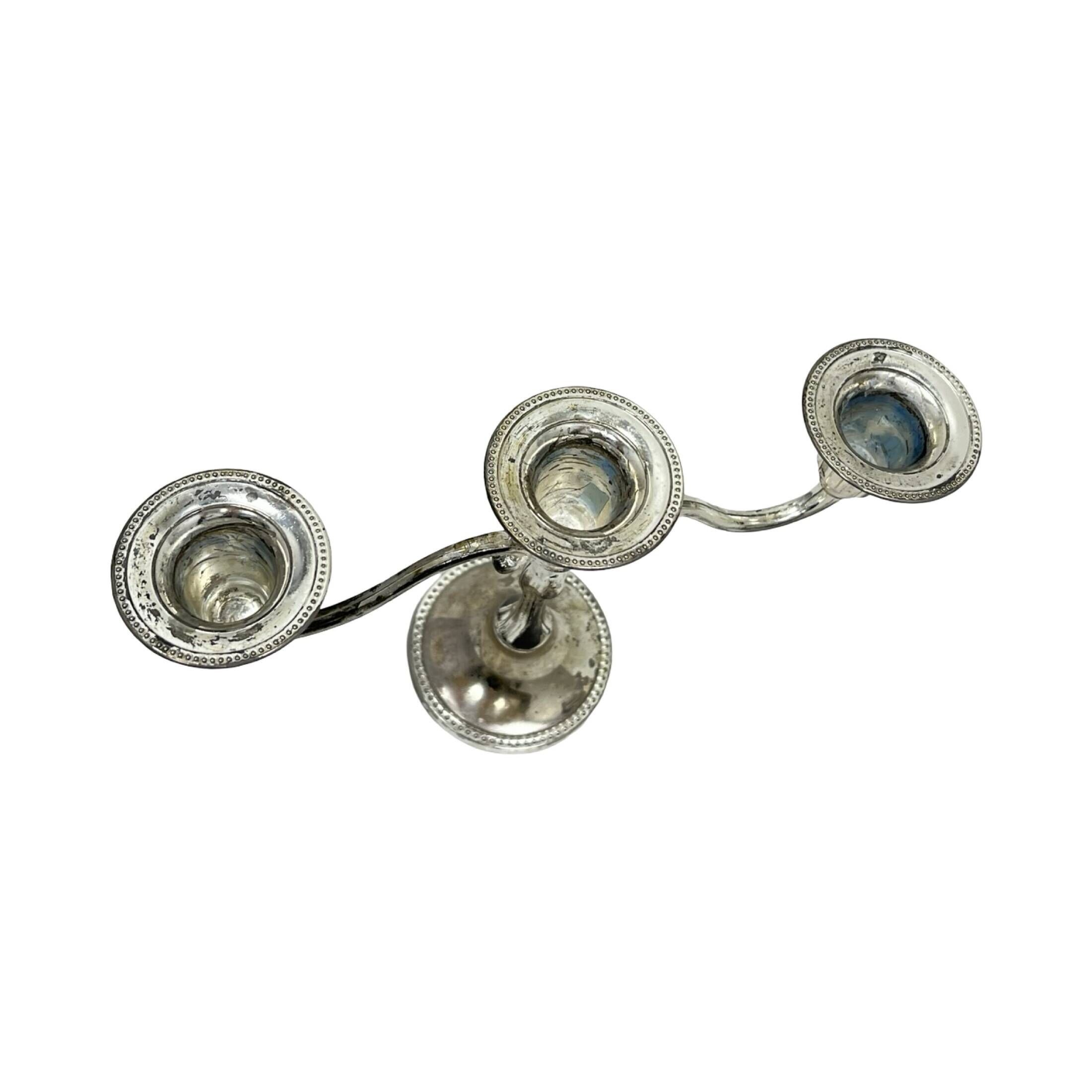 Silver-plated three-arm candelabra by I.P. ON ZINC, England, 1960s.
