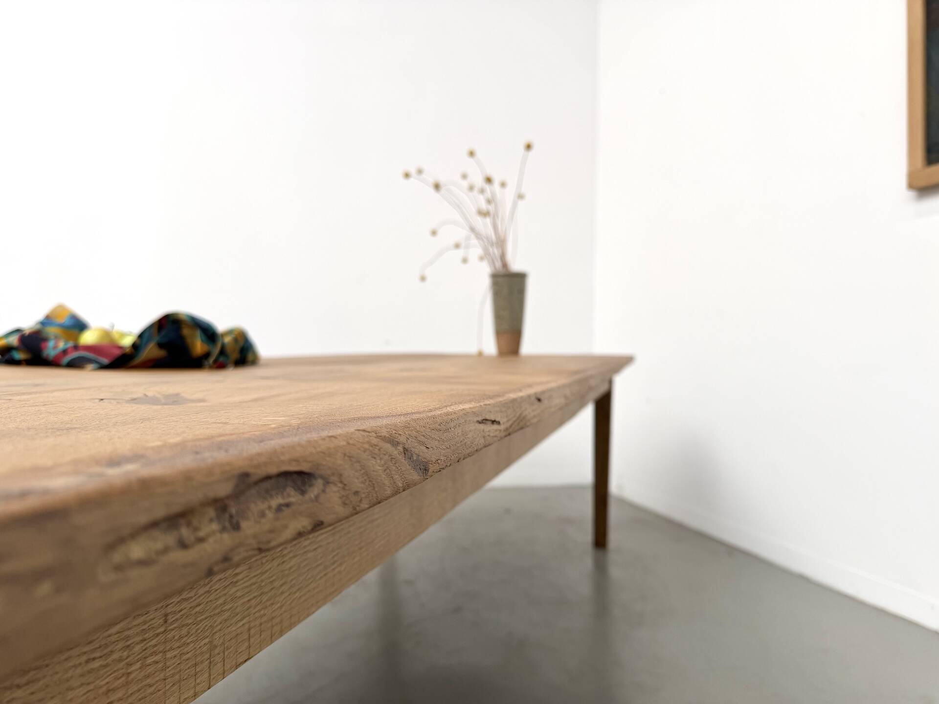 Very large farmhouse table in solid oak, 1950s – L300 cm