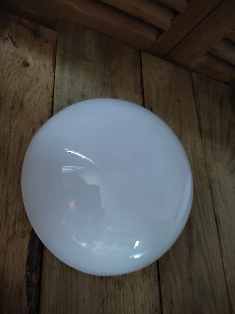 Ceiling lamp wall opaline globe support metal old BT
