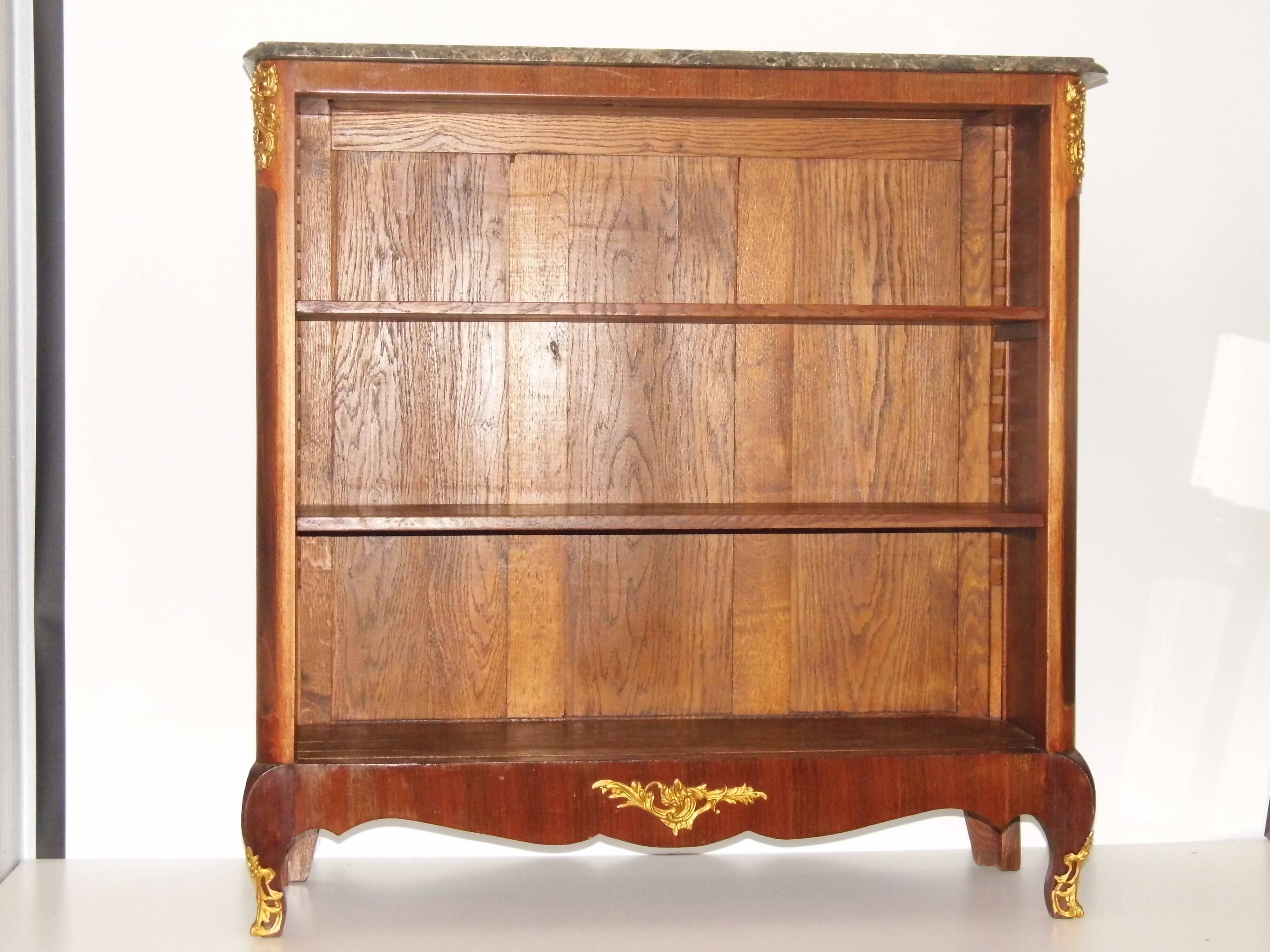 Cabinet bibus library Louis XV rosewood and marble very good condition XIXth siecle