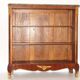 Cabinet bibus library Louis XV rosewood and marble very good condition XIXth siecle