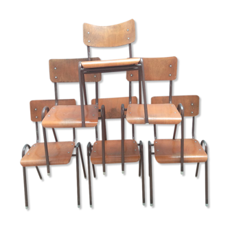 Lot de 6 chaises empilables industrielles