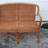 Rattan bench from 1970