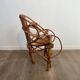 Organic Modernist Armchair in Rattan and Cowhide, Italian Work, A