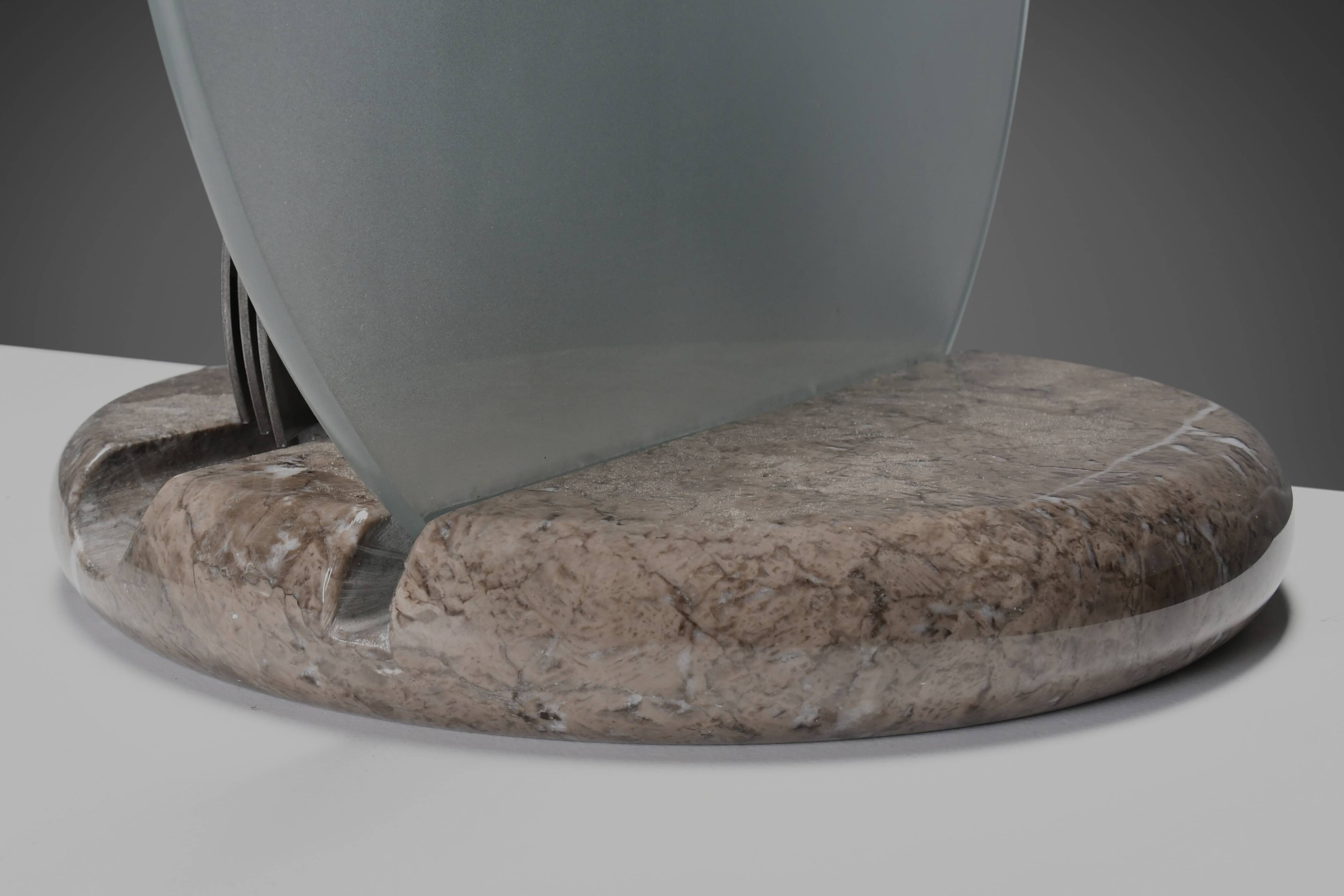 Marble and glass table lamps by Bruno Gecchelin for Skipper, Italy 1970s