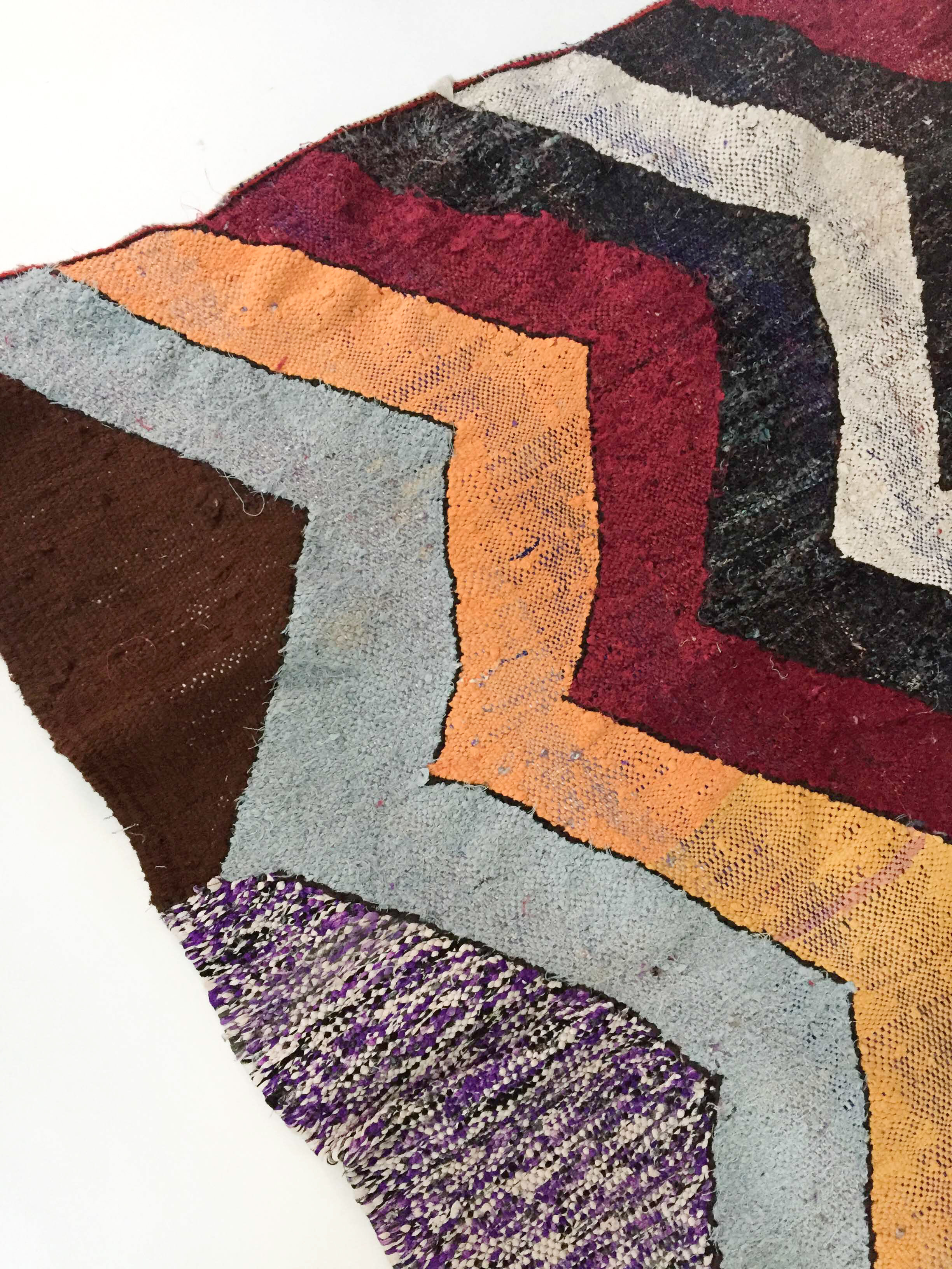 Berber carpet Kilim Boucherouite graphic multicolored 287x152cm