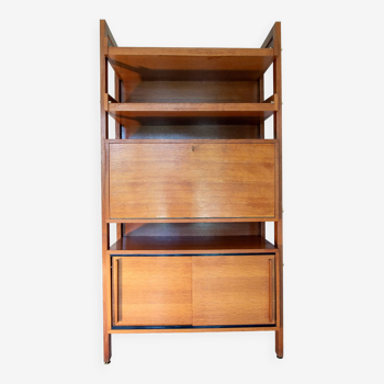 Modular furniture, bookcase, secretary, claude vassal - 1960s