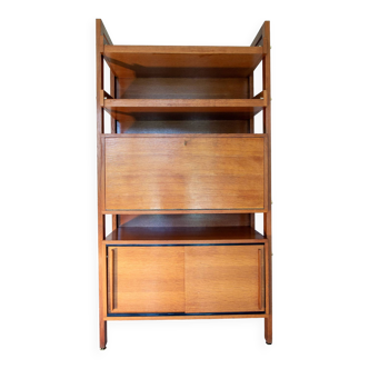 Modular furniture, bookcase, secretary, claude vassal - 1960s