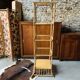 Vintage rattan and glass shelf