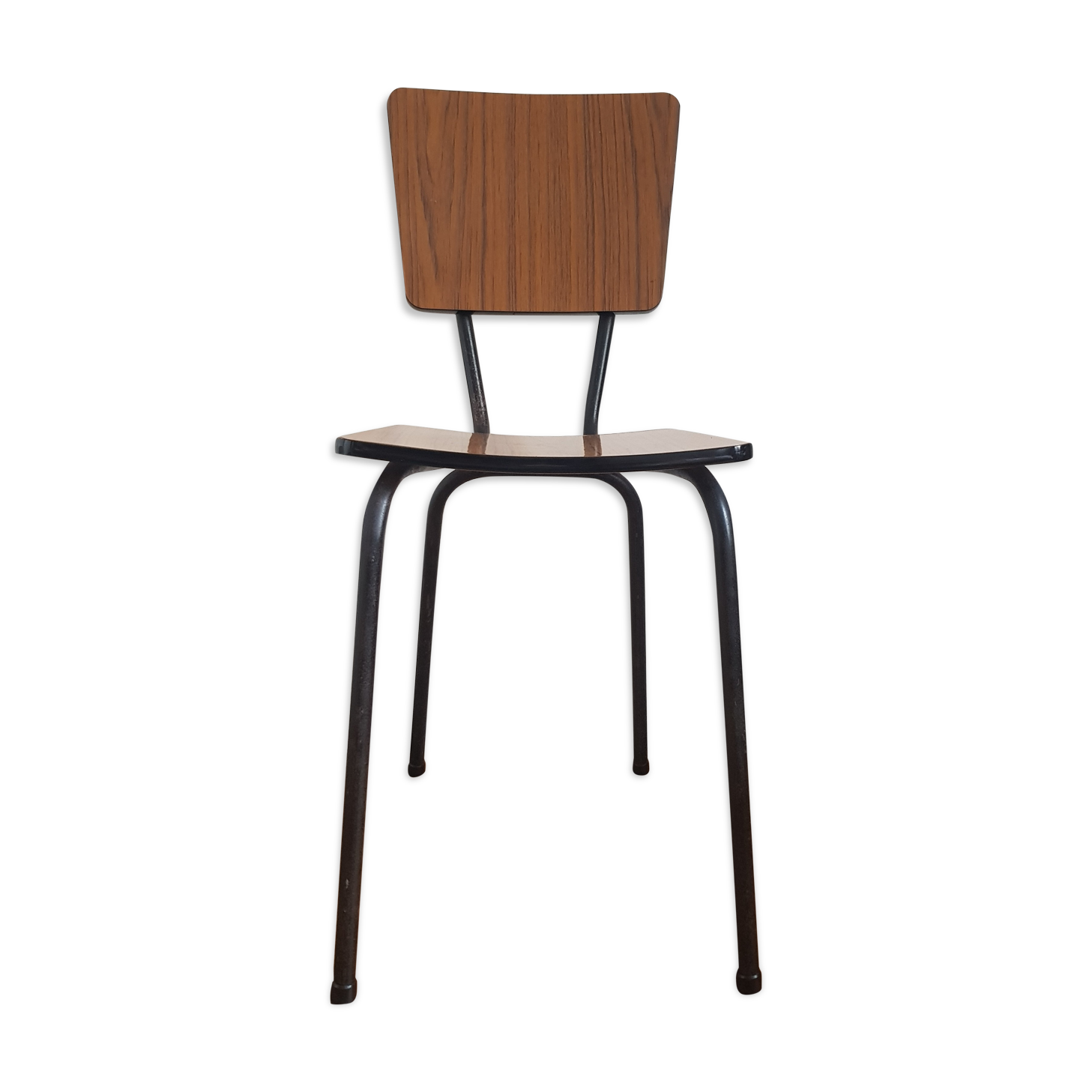 Brown formica chair with black structure