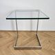 Midcentury Design Cantilevered Glass & Chrome Side Coffee Table, 1980s