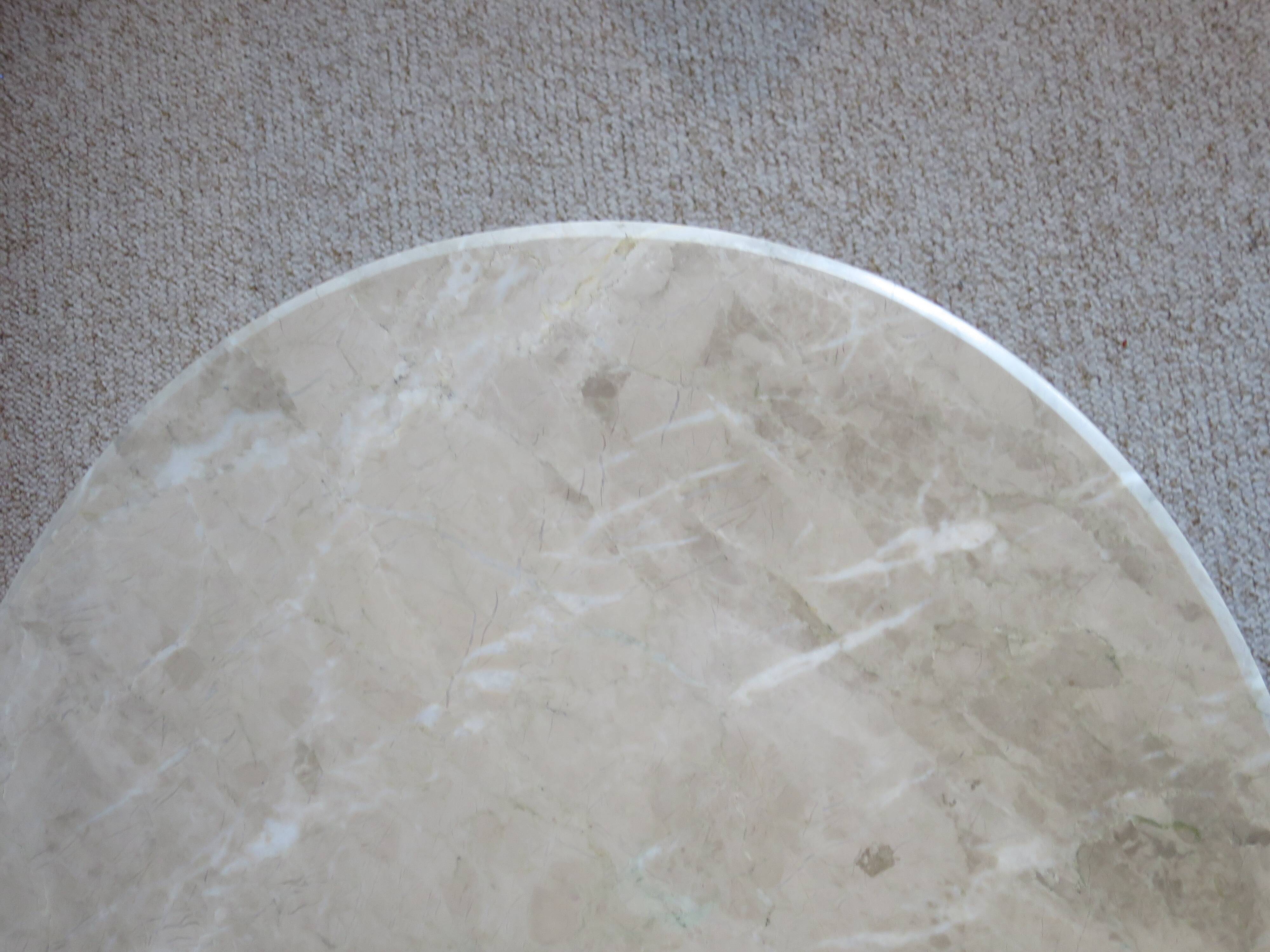 Oval coffee table - carved wood - white veined marble - Regency / Louis XV style
