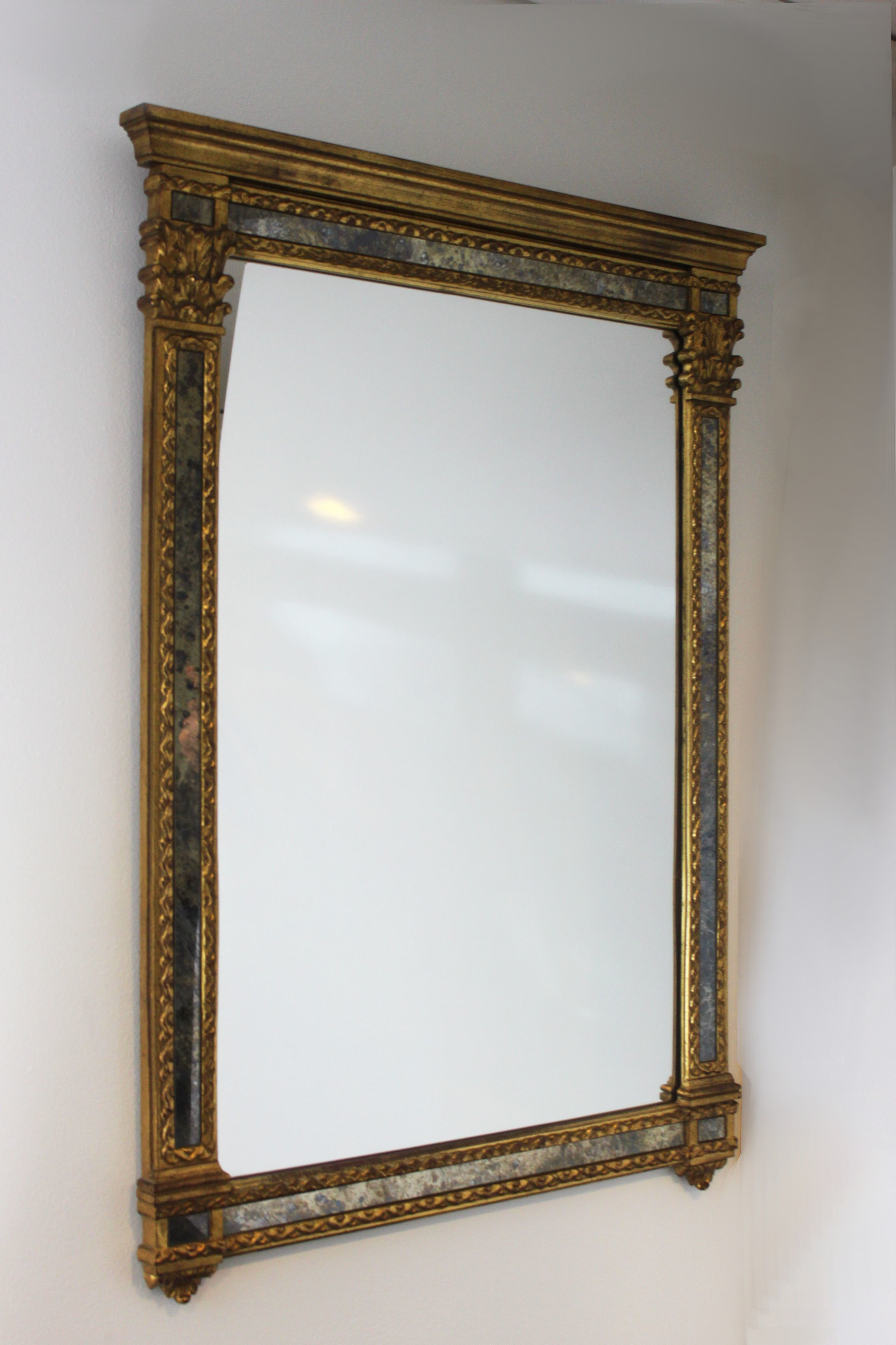 Mirror with parecloses, Regency style.