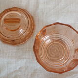 Vintage pink molded glass sweetener