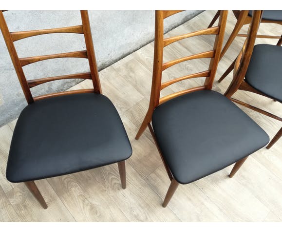 Set of 4 Scandinavian chairs model Liz in rosewood by Niels Koefoed