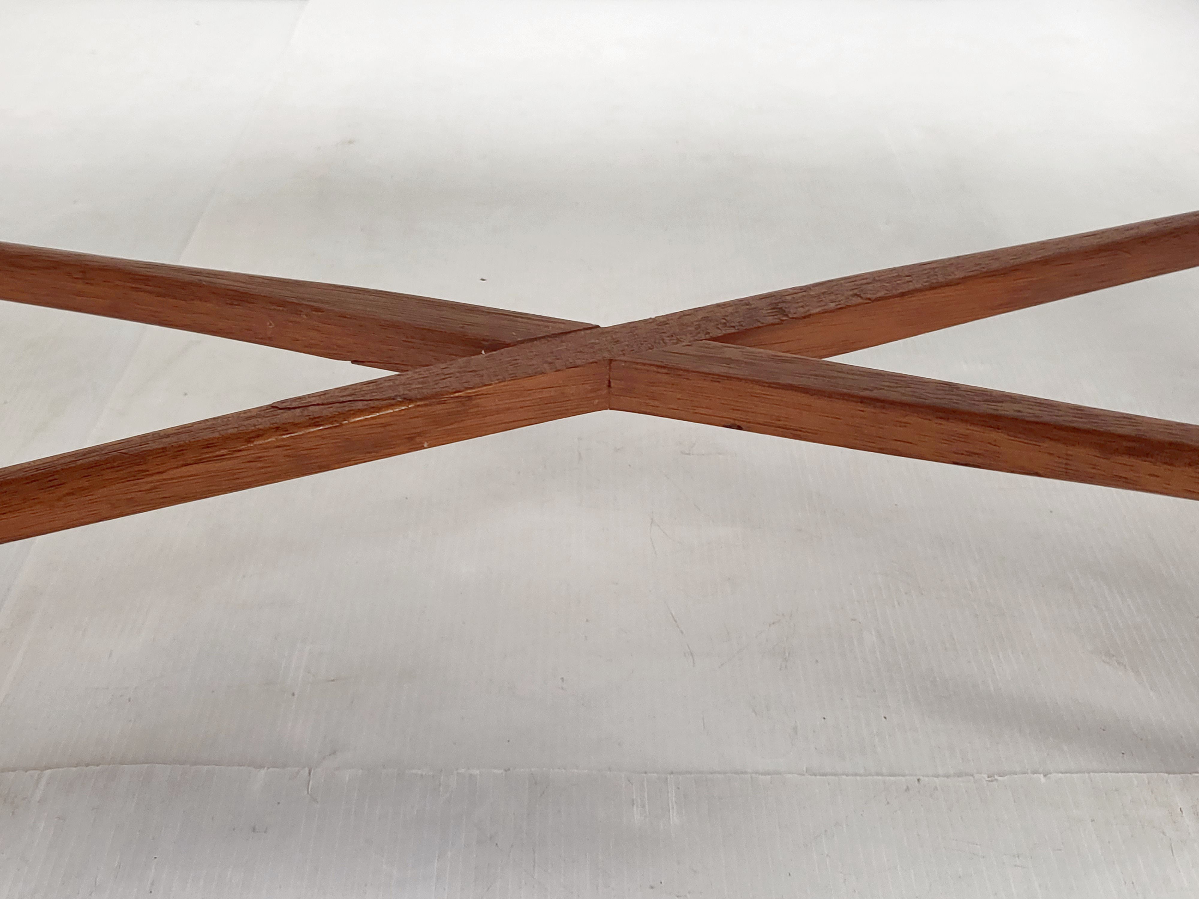 Scandinavian coffee table in teak & glass 1960 vintage