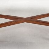 Scandinavian coffee table in teak & glass 1960 vintage