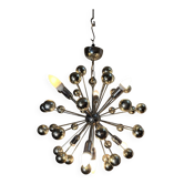 Lustre spoutnik en métal chromé des années 70