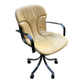 Fauteuil cuir Cidue P40 vintage 70