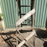 Former painter's stepladder wood 6 marches decoration vintage library