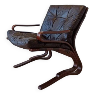 Fauteuil lounge scandinave par Oddvin Rykken, années 1960.