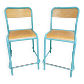 Paire de tabourets de laboratoire vintage années 80