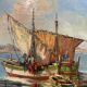 Old painting, Marine, signed B Franco, 50s/70s