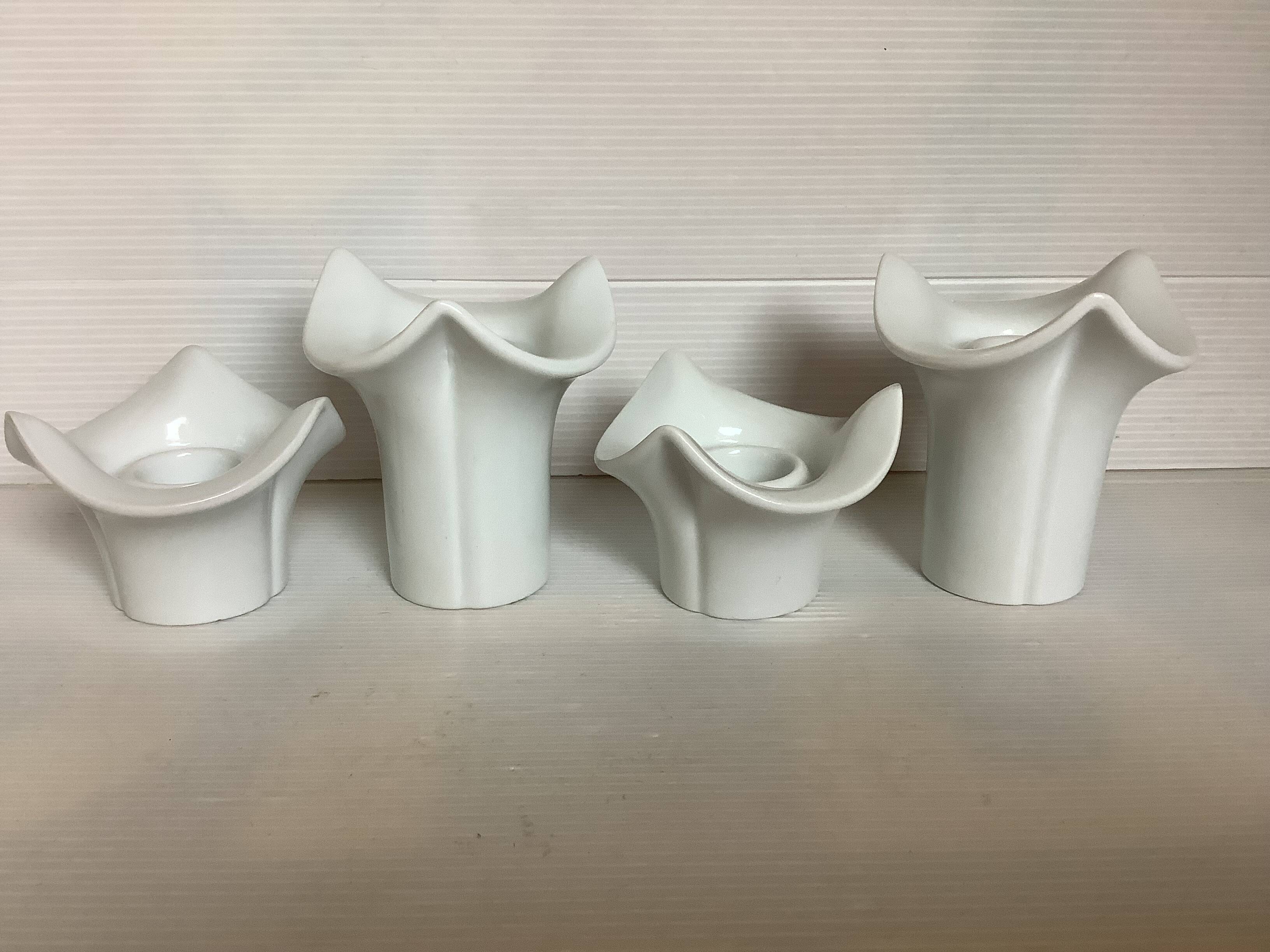 Four white candle holders KPM bavaria Germany
