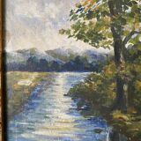 Framed old painting landscape 34X28 cm