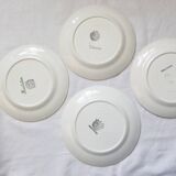 Set of 4 Boch dessert plates, Fructidor service, vintage