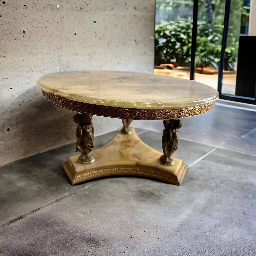 Vintage coffee table in onyx / Deknudt side table