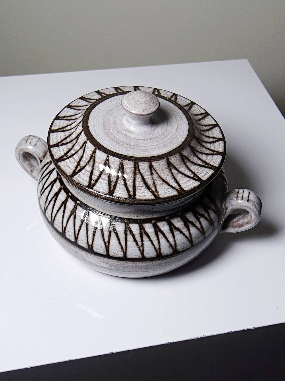 Vintage covered pot in ceramic from Vallauris, Émile Masson, 1960s-1970s.
