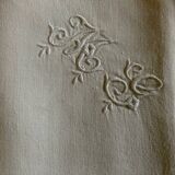 Pair of 19th century trousseau pillowcases in Louis Philippe linen thread