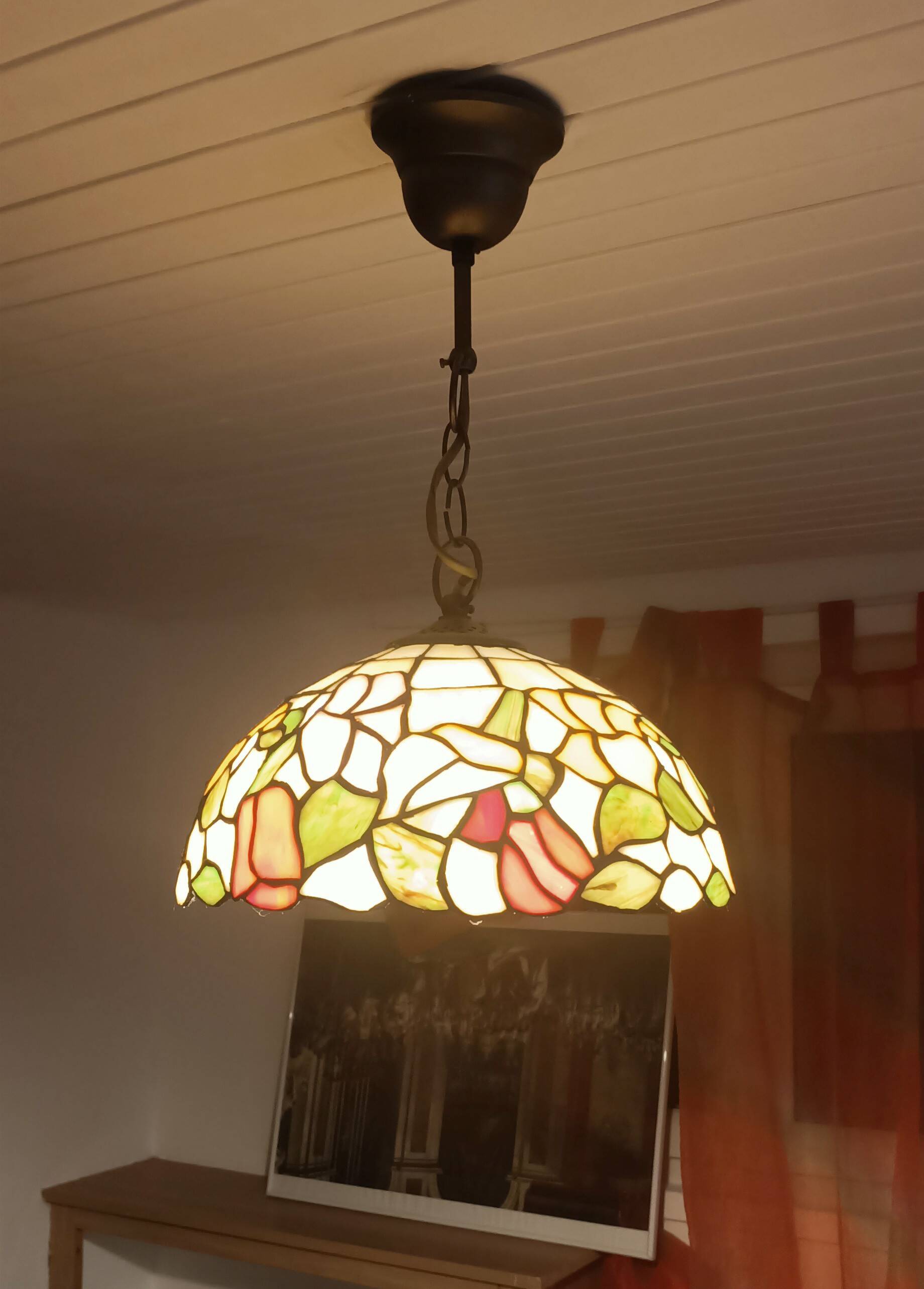 Tiffany-style pendant light – Ø 30 cm – genuine glass – heavy