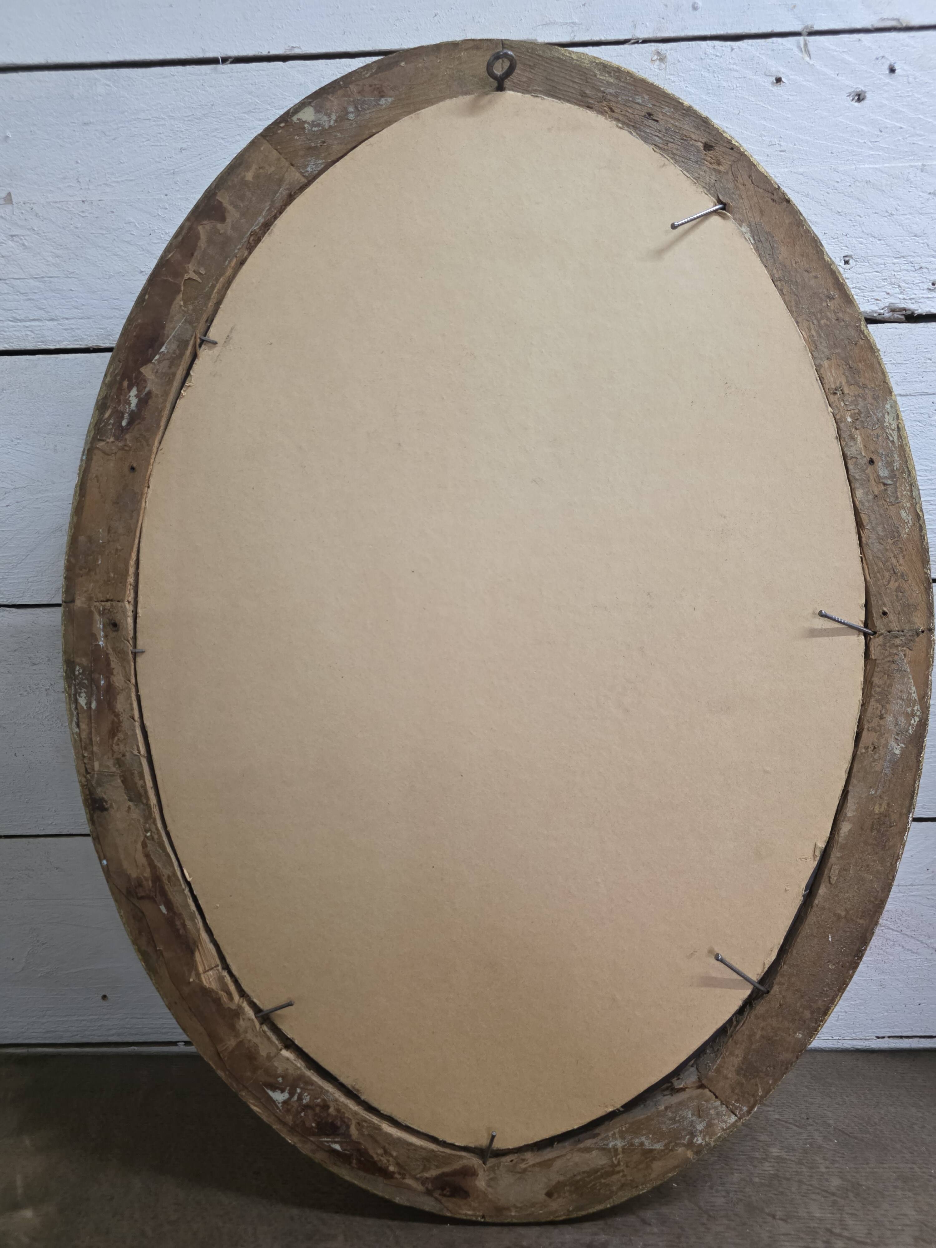Miroir ovale style Louis XV doré miroir biseauté