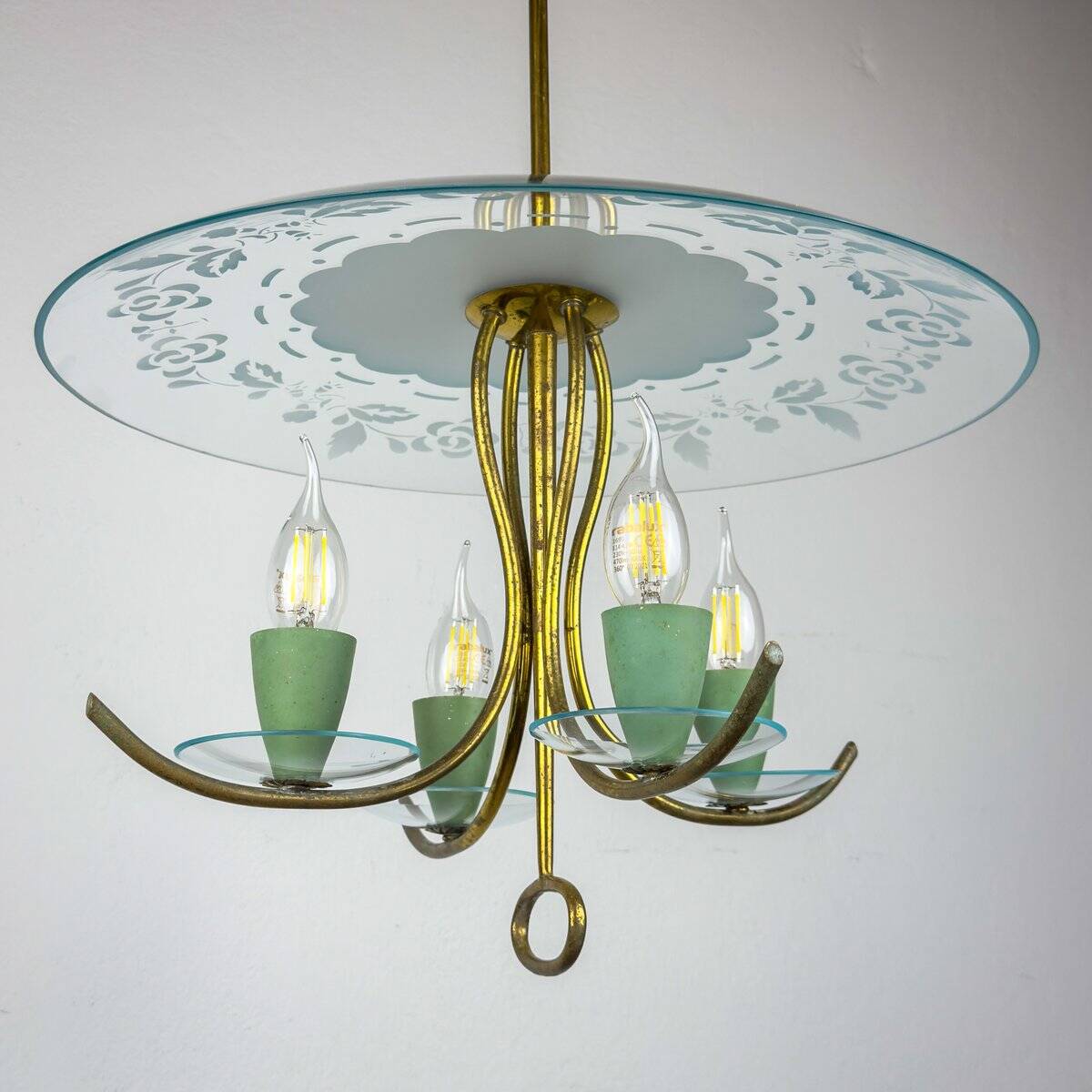 Vintage chandelier attributed to Pietro Chiesa for Fontana Arte, Italy, 1930s.