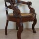 Renaissance style office chair in solid oak circa 1850