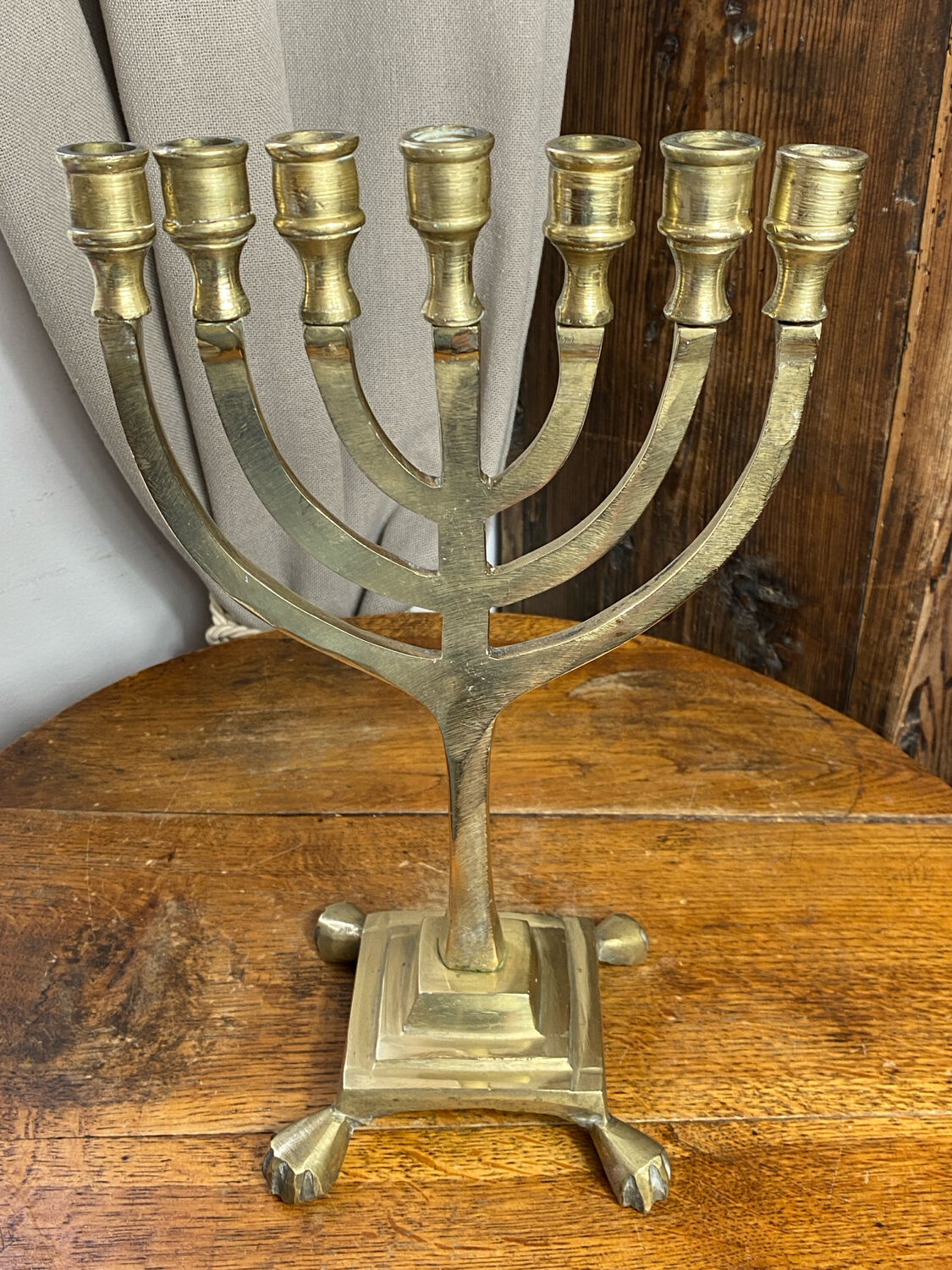 Seven-branched menorah in bronze