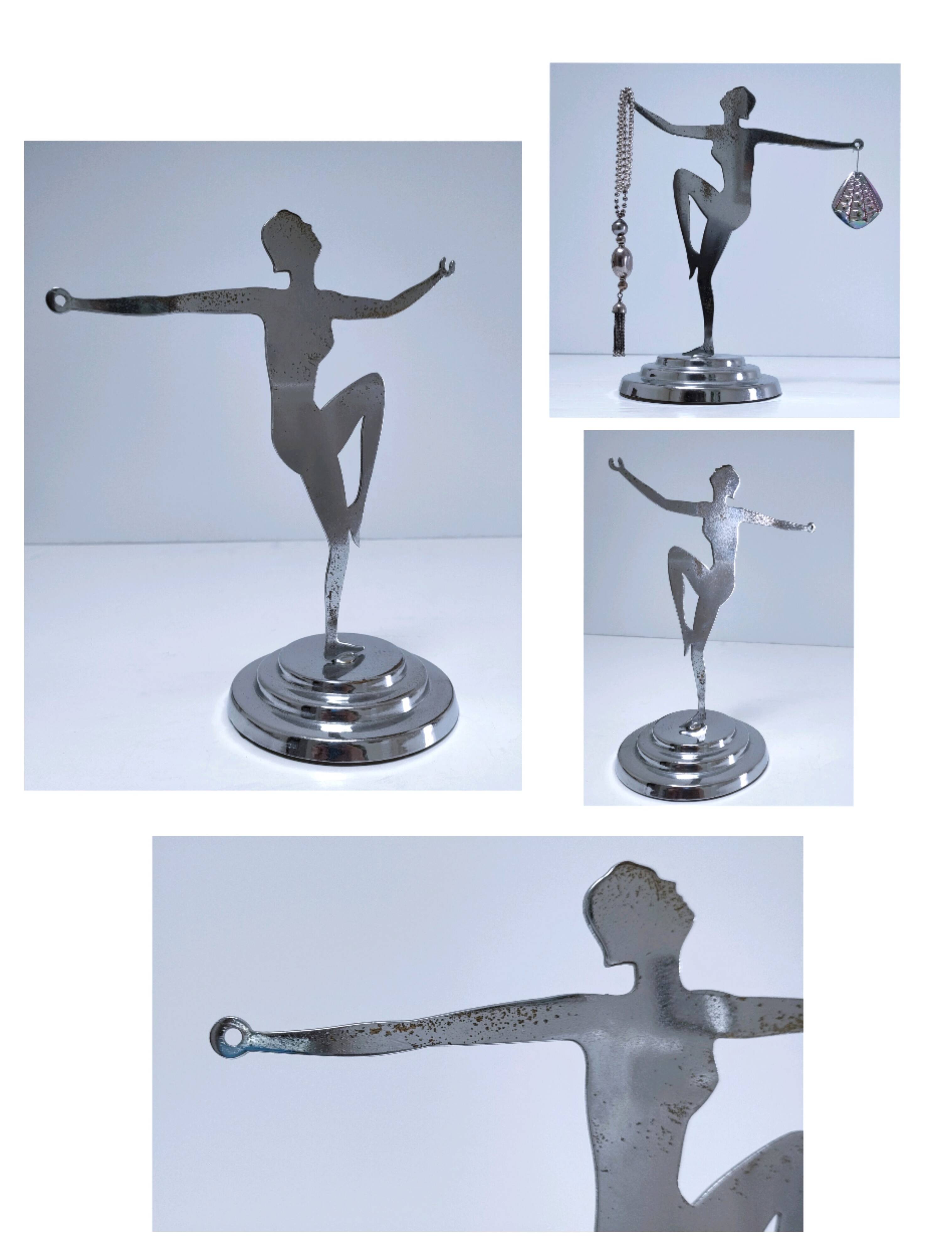 Metal jewelry holder Art Deco style bathroom decor