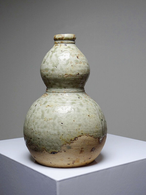 Petite gourde double à saké céramique japonaise d'Iga vintage/ancienne collection