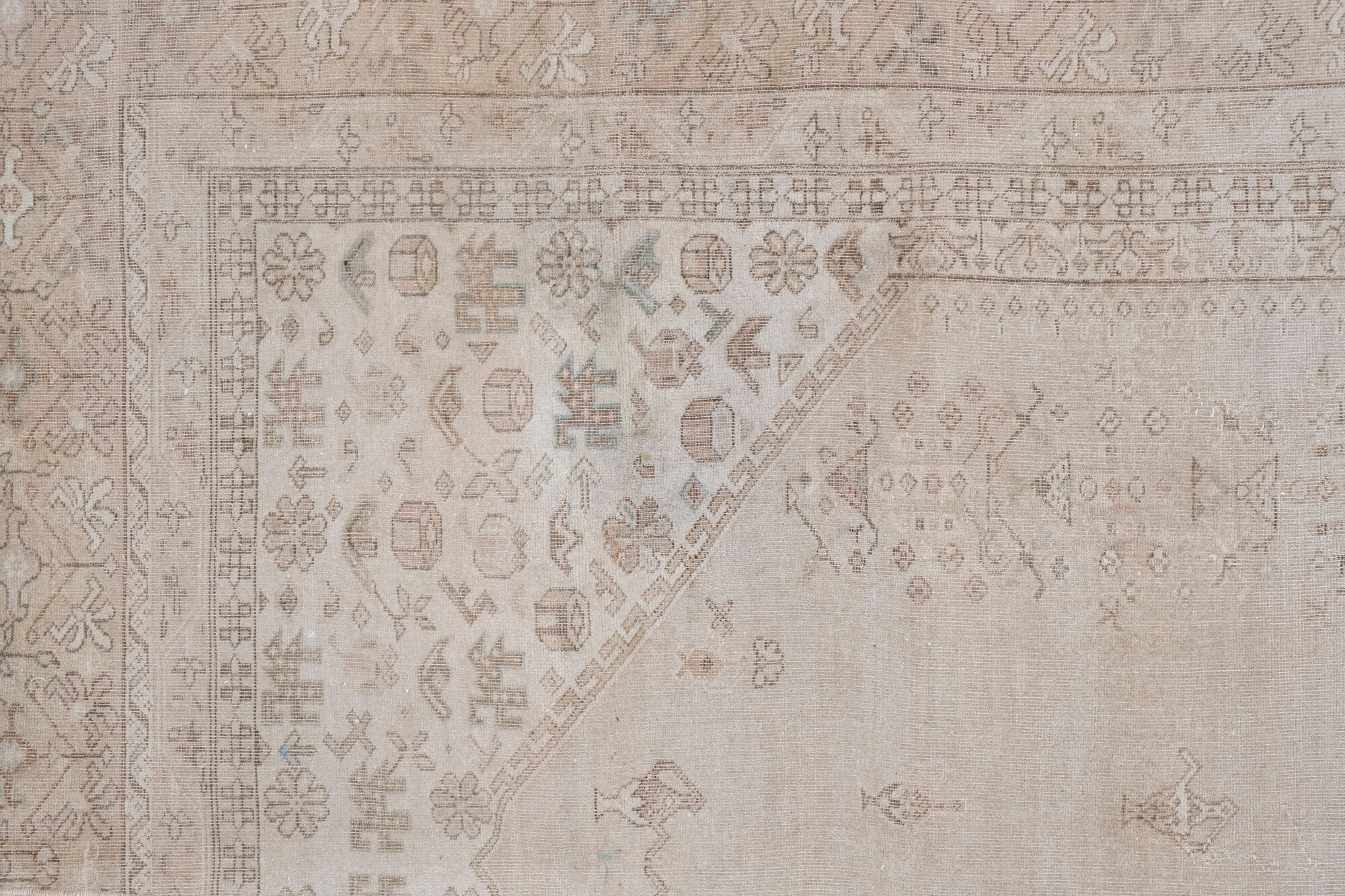 Distressed turkish oushak rug runner 100 x 285 cm