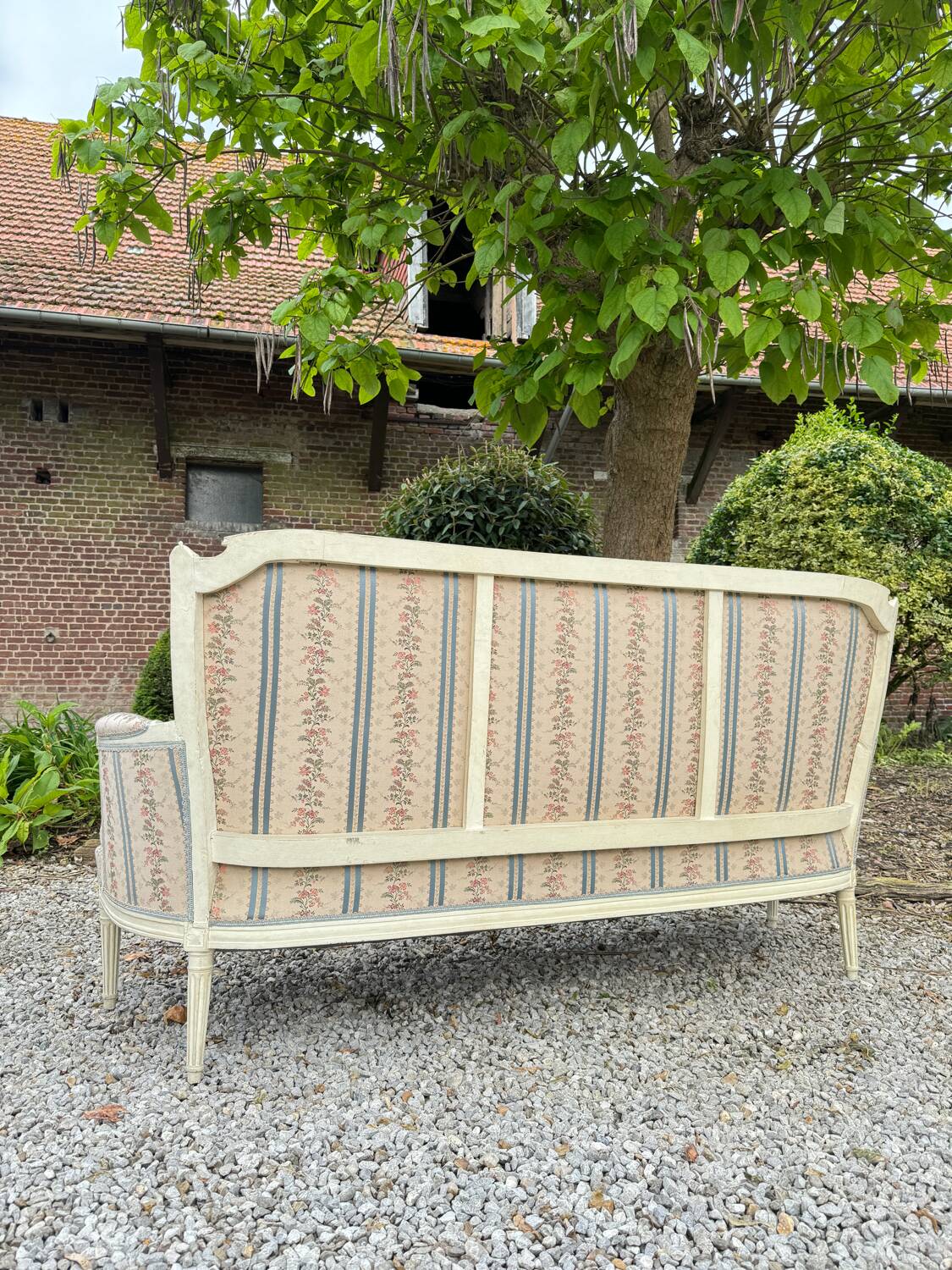 Large Sofa In Painted Wood From Louis XVI XVIII Eme Century