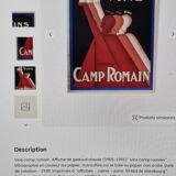 8 Rare Crystal Wine Glasses from the 2020s/30s - Vins Camp Romain Logo