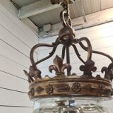 Lantern with fleur-de-lys crown in bronze 19th