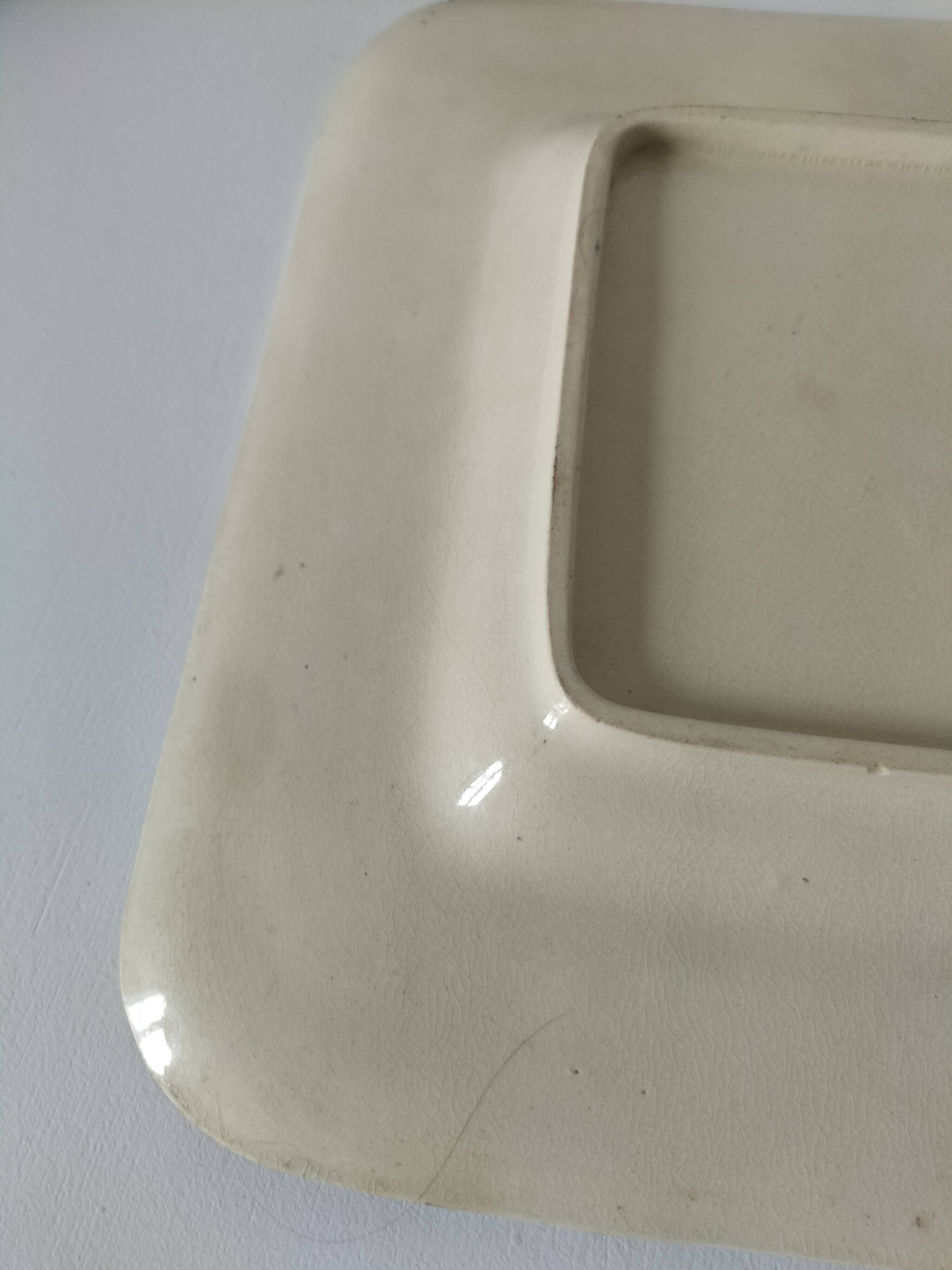 Large antique Gien earthenware dish – braided border – late 19th century