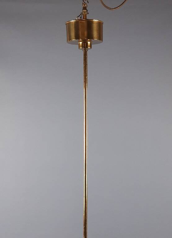 Lustre design Gino Paroldo Fontana Arte brass smoked glass modernist 1960