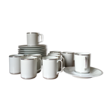 9 cups and coffee cups in porcelain Limoges